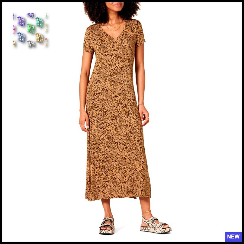 Viscose Jersey V-Neck Midi Dress Casual Chic Minimal Everyday Comfort